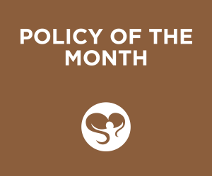 Brown Colored Title Card for Policy of the Month